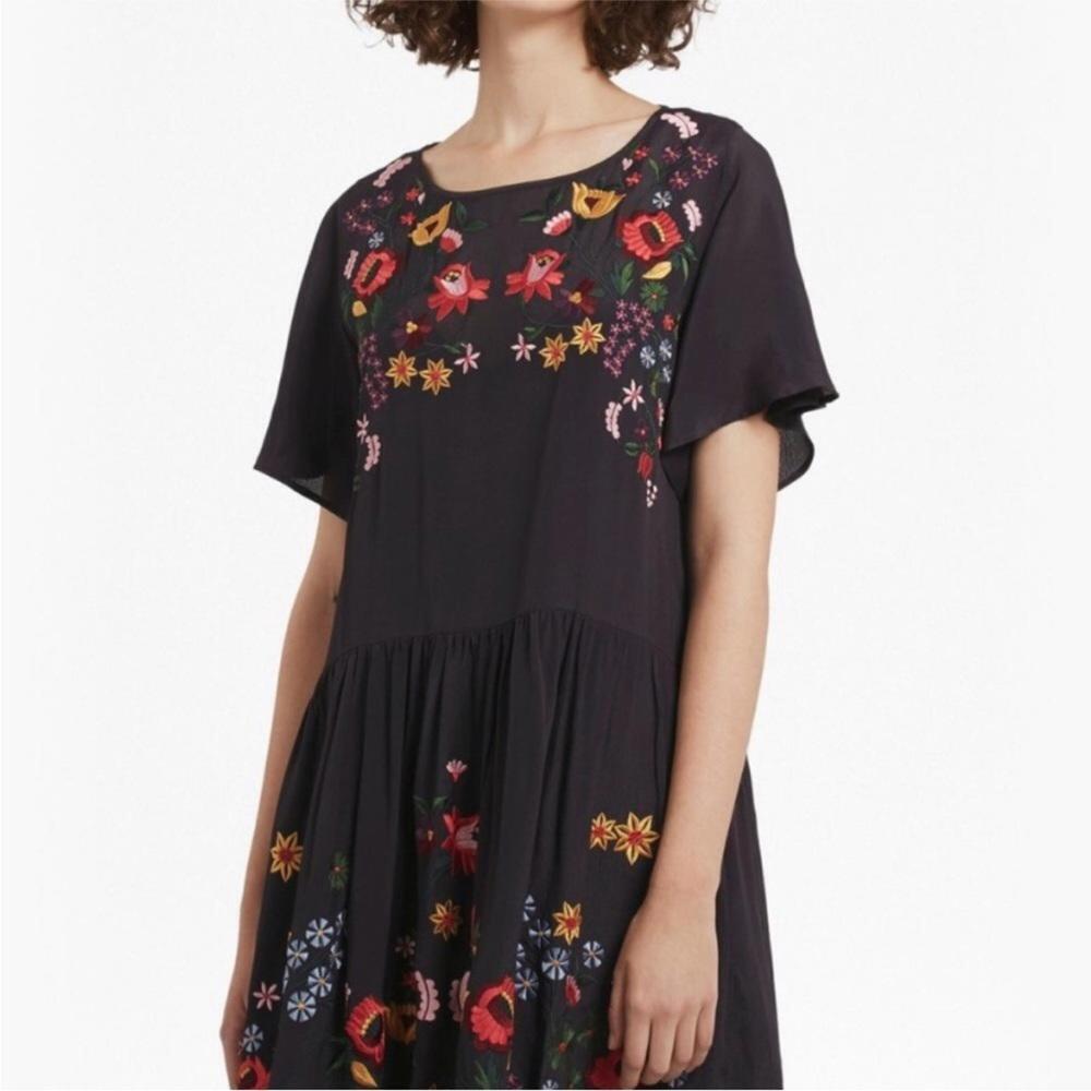 French Connection Embroidered Alice Drape Dress - Picture 2 of 8